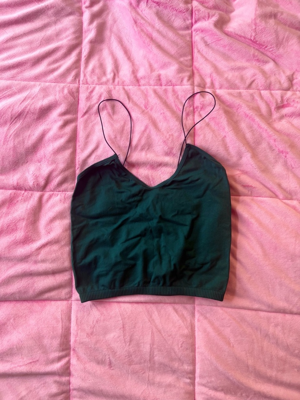 Free People Teal Green Spaghetti Strap Crop Top
